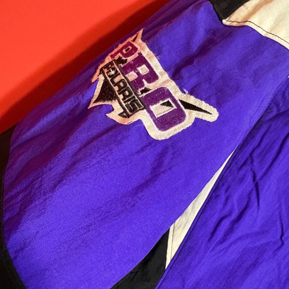 Vintage 90s Polaris L.E. Club Bomber Jacket Purple Black White Mens‎ M/M - Picture 3 of 8
